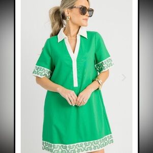 Entro NWT Green and White Tunic Dress